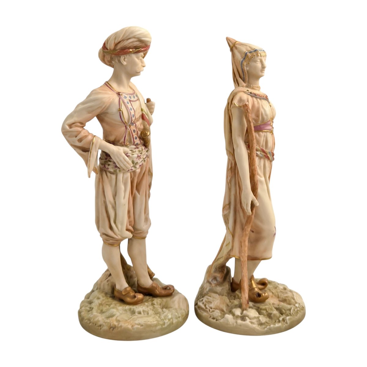 Paire de figurines Bringaree Royal Worcester, James Hadley, 1893-photo-1