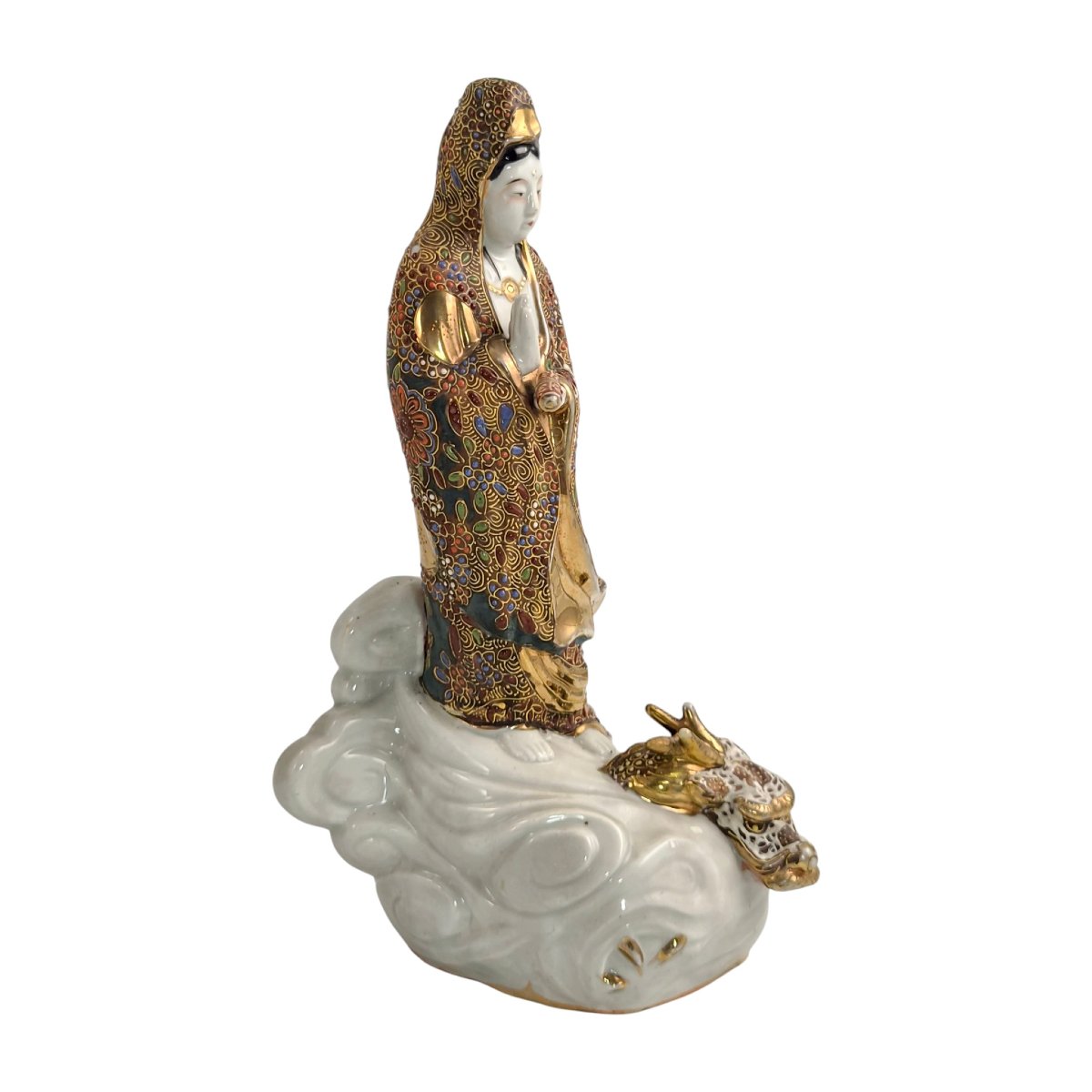 Kannon Kutani Moriage sur Dragon, époque Meiji, vers 1890–1910-photo-1