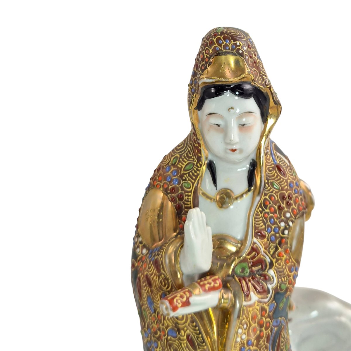 Kannon Kutani Moriage sur Dragon, époque Meiji, vers 1890–1910-photo-3