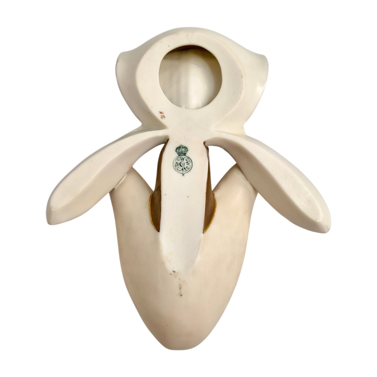 Paire de vases muraux Royal Worcester en forme d'orchidées sabot-de-Vénus, 1886-photo-4