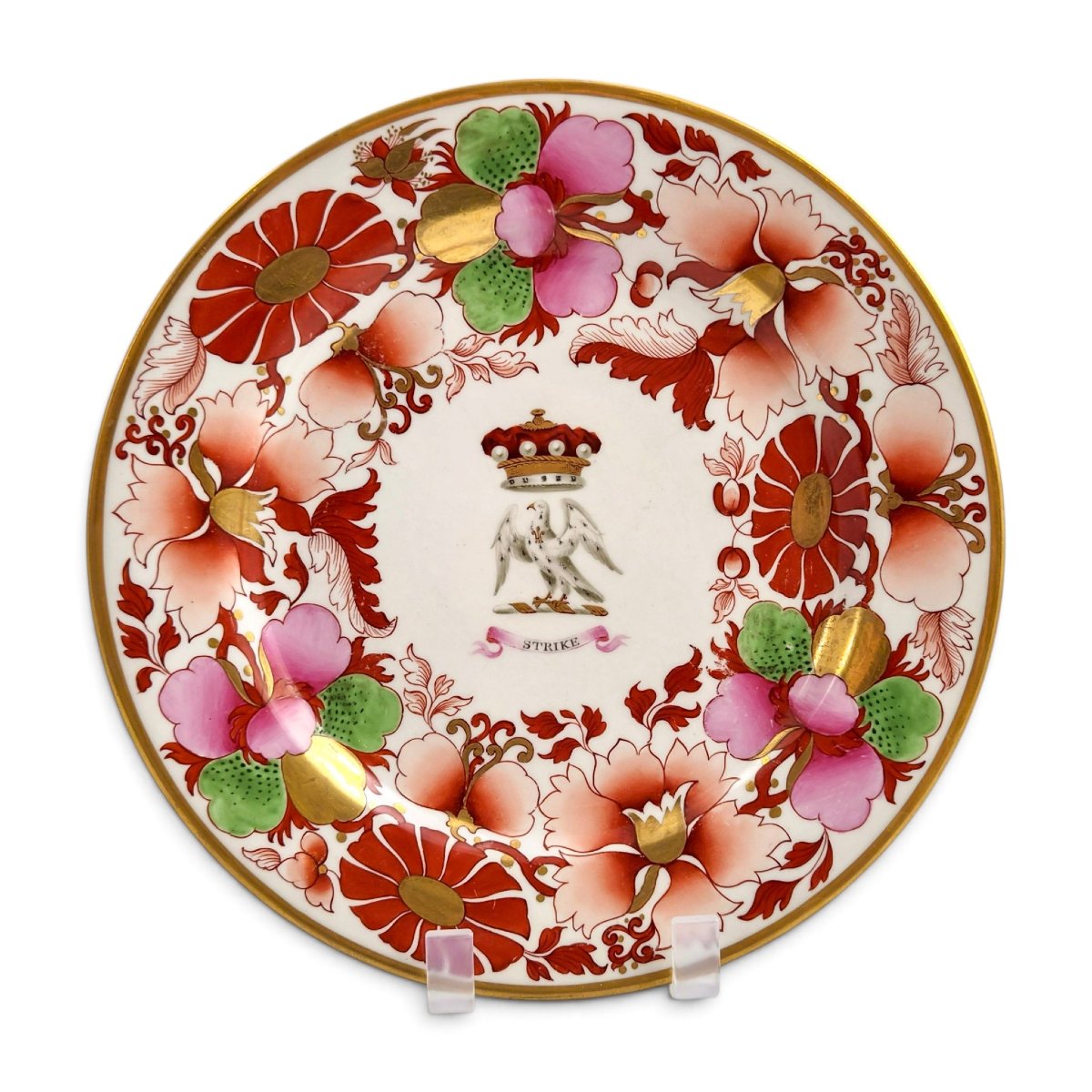 Assiette à dessert armoriée Flight, Barr & Barr Worcester, baron Hawke, vers 1815