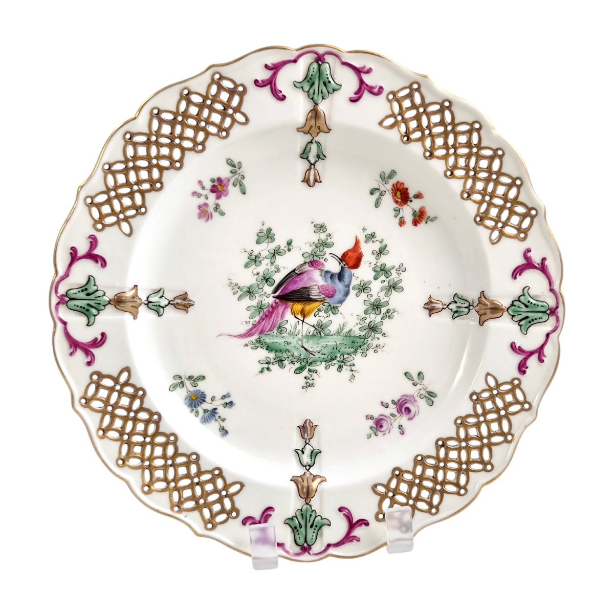 Three Samson Porcelain Plates, Chelsea Style, Circa 1860-photo-2