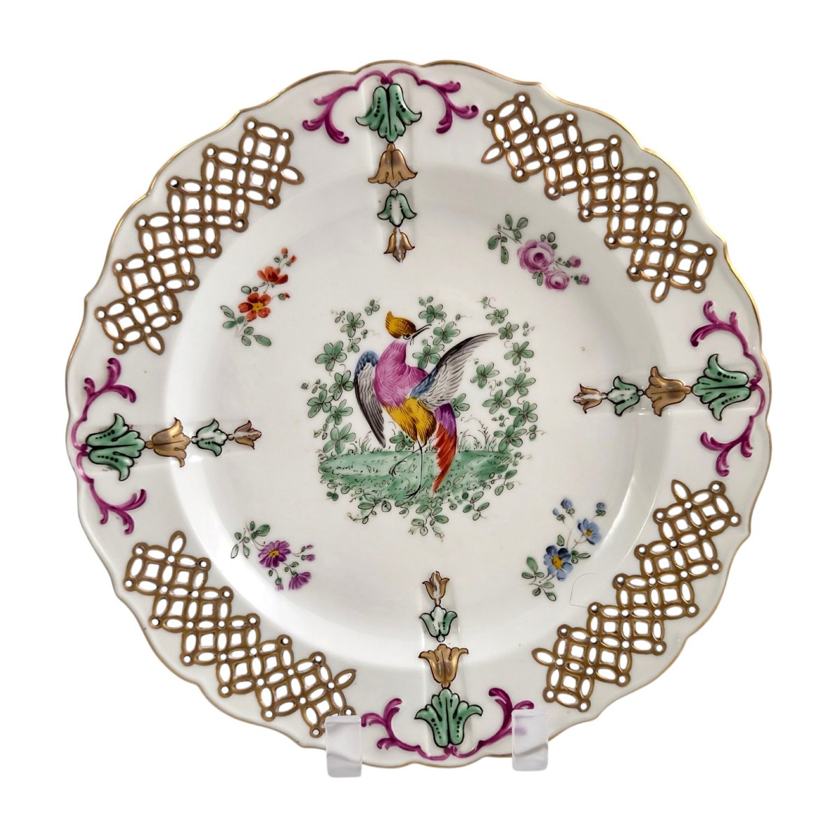 Three Samson Porcelain Plates, Chelsea Style, Circa 1860-photo-4