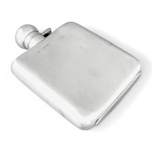 Flasque de hanche Art Déco en argent massif pour whisky, 150 ml, Chester 1927