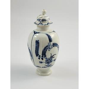  Worcester Blue And White Tea Canister, C.1775