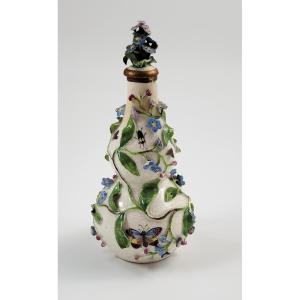 Bouteille à parfum en porcelaine allemande, forme de courge, Meissen ou Dresde, vers 1850