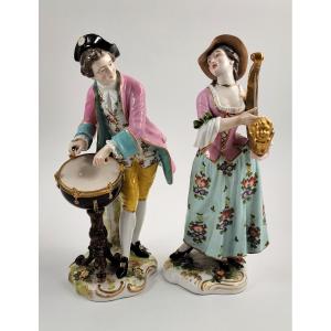 Paire de Musiciens en Porcelaine, Bloch & Sie , Paris, vers 1887–1900