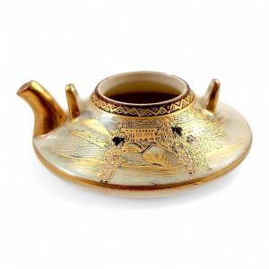 Kyoto Satsuma Koro Incense Burner With Bijin Ladies, Kotobuki-dō Workshop, Meiji Japan C. 1890