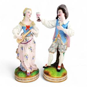 Antique French Porcelain Figures, Vion Et Baury Manner, Paris C. 1870