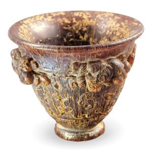 Chinese Carved Libation Cup With Archaistic Motifs, Late Qing/republic