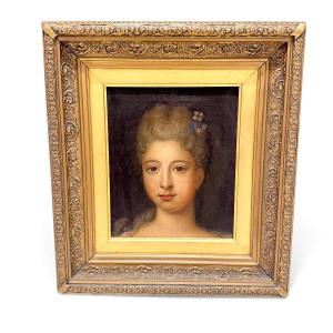 Portrait d’une jeune femme dans le style de Jean-Marc Nattier, XIXe siècle