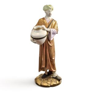 James Hadley pour Royal Worcester, grand « Cairo Water Carrier », Patent Metallic, 1886