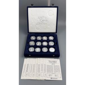 Collection de monnaies en argent "Kings and Queens of Great Britain", Westminster Mint