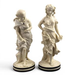 Royal Worcester “the Breezes” Porcelain Figures By James Hadley, C. 1865–1878