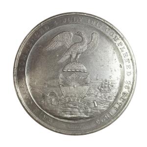 Edward Thomason Erie Canal White Metal Medal, Birmingham, C.1826