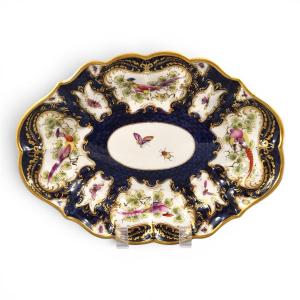 Edwardian Royal Worcester Blue Scale Porcelain Dish, 1901