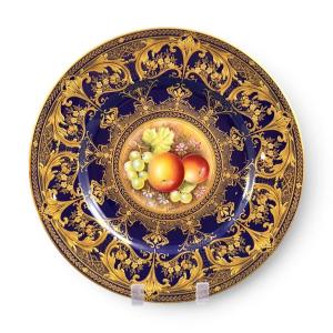 Assiette de cabinet Royal Worcester « Painted Fruit » par Brian Leaman, vers 1970