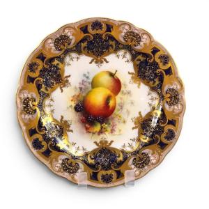 Assiette de cabinet Royal Worcester « Painted Fruit » par Richard Sebright, 1936