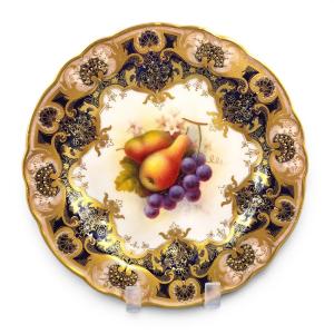 Assiette de cabinet Royal Worcester « Painted Fruit » par Albert Shuck, 1928