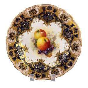 Assiette de cabinet Royal Worcester « Painted Fruit » par Richard Sebright, 1937