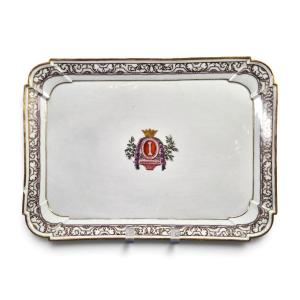 Ludwigsburg, plateau royal à monogramme couronné, vers 1765–1785