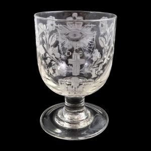 Rummer anglais gravé Grand Alfred Order of Old Friends, vers 1820–1830