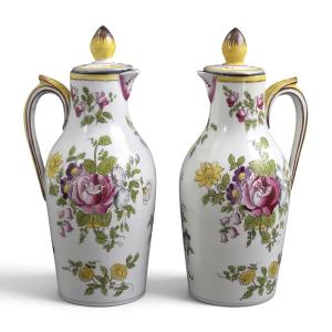 Veuve Perrin, Marseille, Pair Of Lidded Oil And Vinegar Cruets, Circa 1770–1780