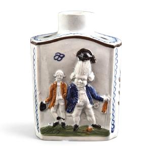 Scottish Prattware “macaroni” Tea Can, G. Gordon, Circa 1790