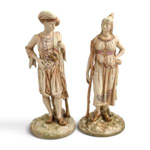 Paire de figurines Bringaree Royal Worcester, James Hadley, 1893