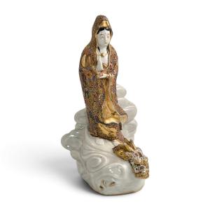 Kannon Kutani Moriage sur Dragon, époque Meiji, vers 1890–1910