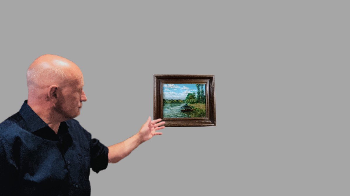 Jacques Boussard. Huile sur panneau d'isorel "les barques amarrées" 38,5 X 31 Cm-photo-4
