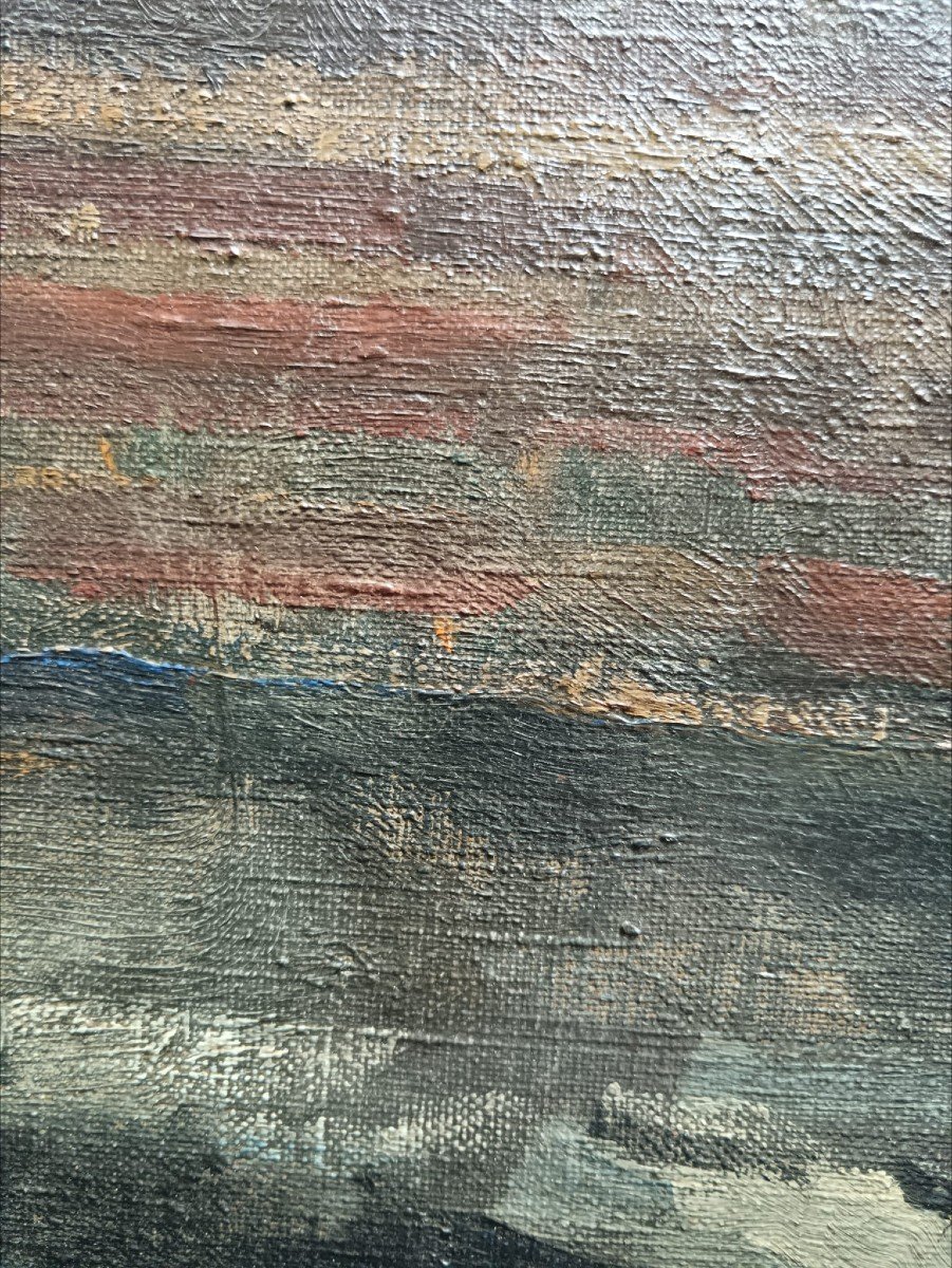 Yasushi Tanaka. Oil On Canvas "the Bouquet Of Flowers On The Console" 65 X 50 Cm-photo-4