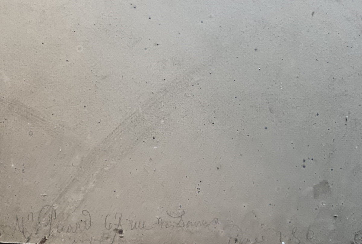 Ch. Picard. Huile sur carton "vapeur devançant un bateau de pêche" 40,8 X 32,1 Cm-photo-3