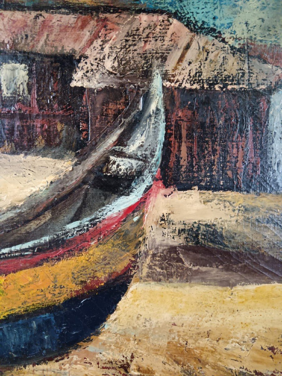 Louis Pfeiffer. Oil On Canvas "the Benefits Of Fishing" 92 X 73 Cm-photo-1
