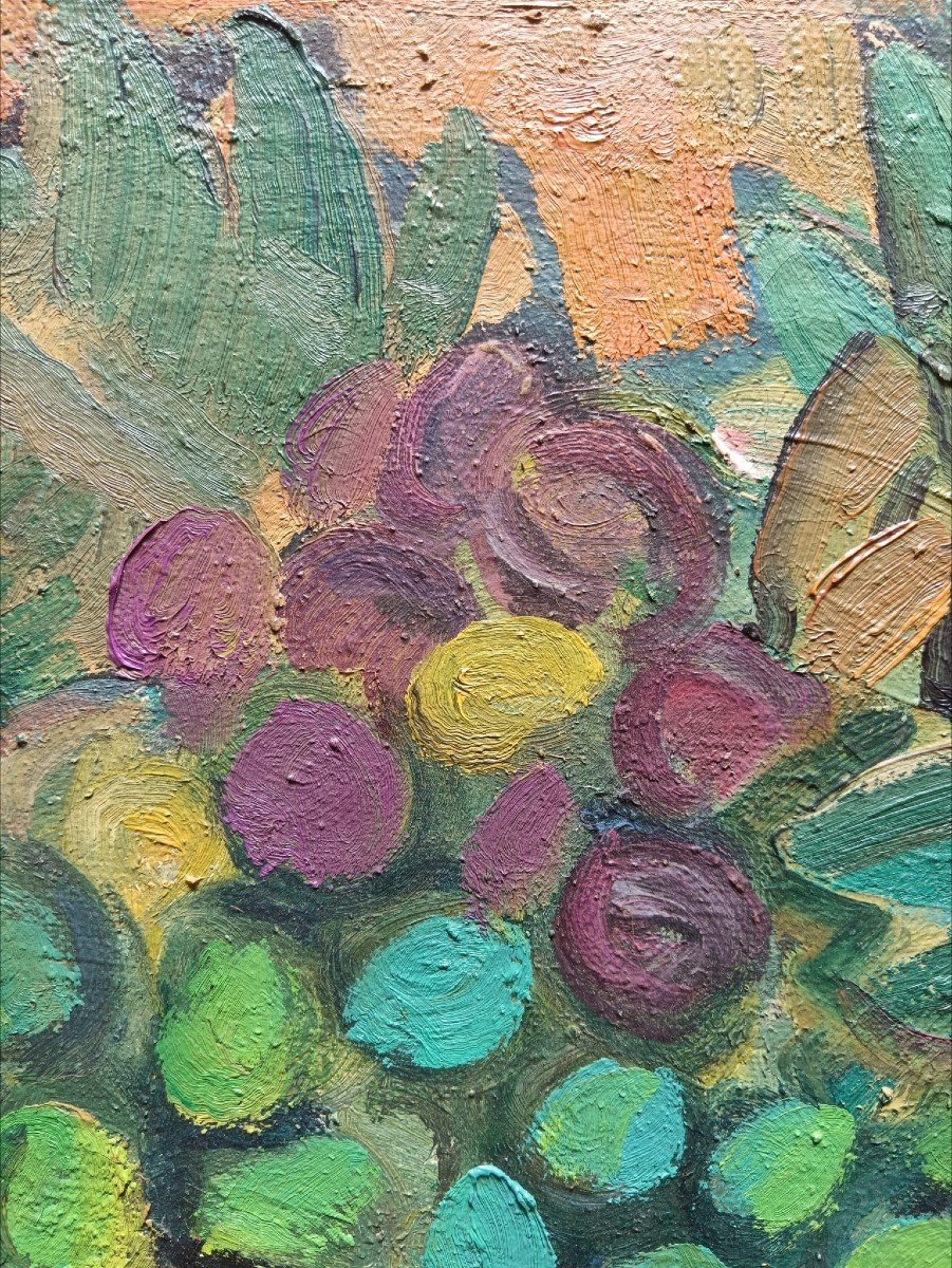 Robert Savary. Oil On Canvas "the Basket" 65 X 50 Cm-photo-4