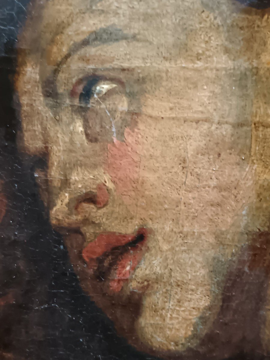 Anton Van Dyck. Oil On Canvas Mounted On Panel "sketch Of Charity" 34 X 25.5 Cm-photo-8