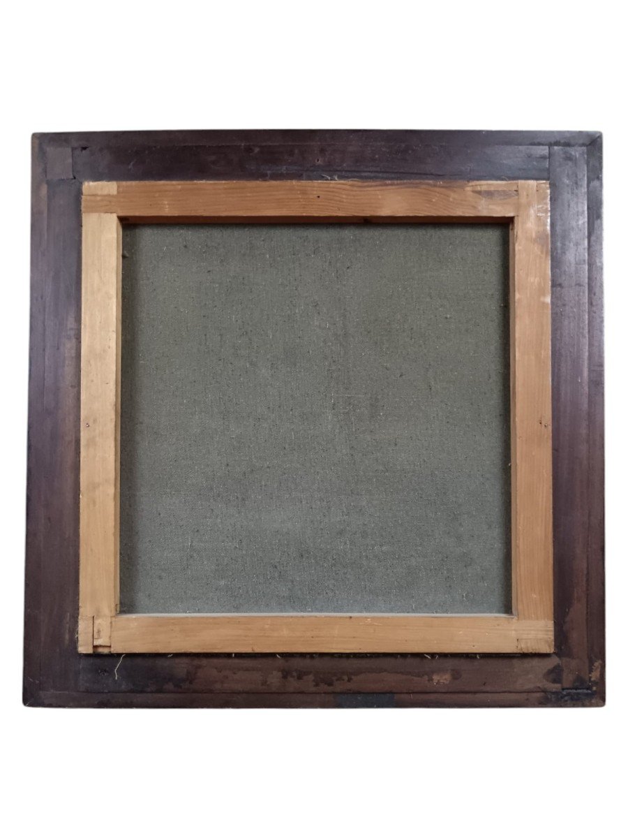 Huile sur toile "la tentation" 54,5 X 54,5 Cm-photo-3