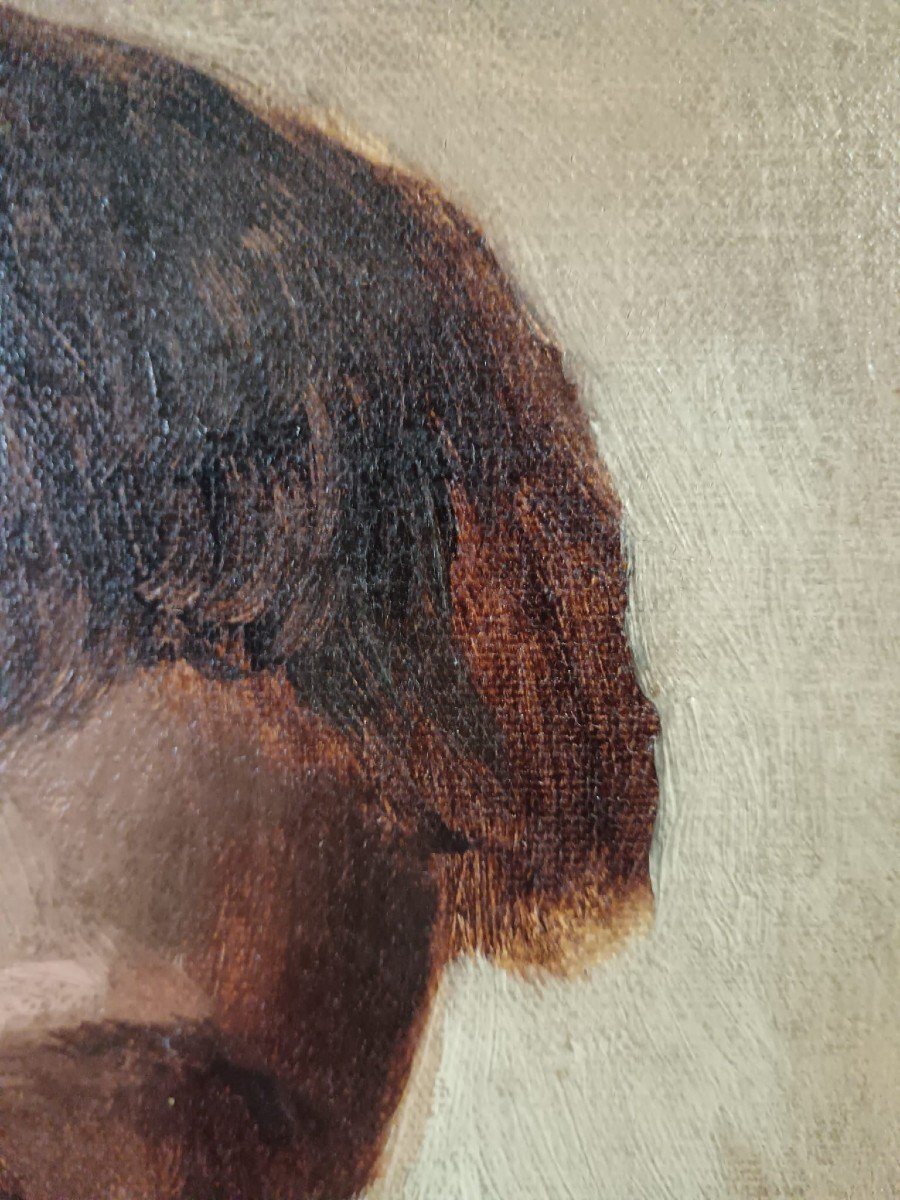 Gustave Mohler. Oil On Canvas "young Boy In Penance" 100.5 X 73 Cm-photo-2