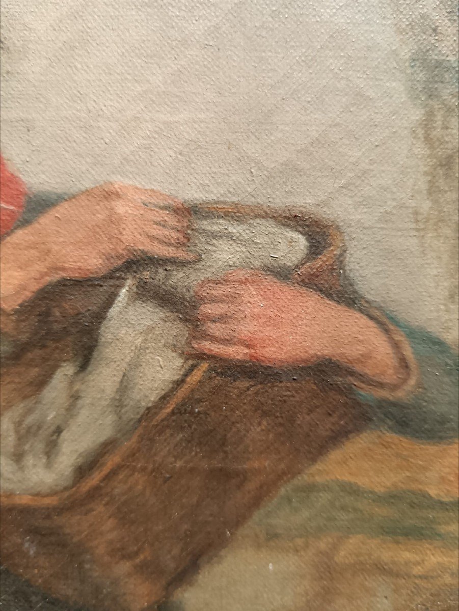 Oil On Canvas "two Happy Peasant Women" 46 X 32.6 Cm-photo-6