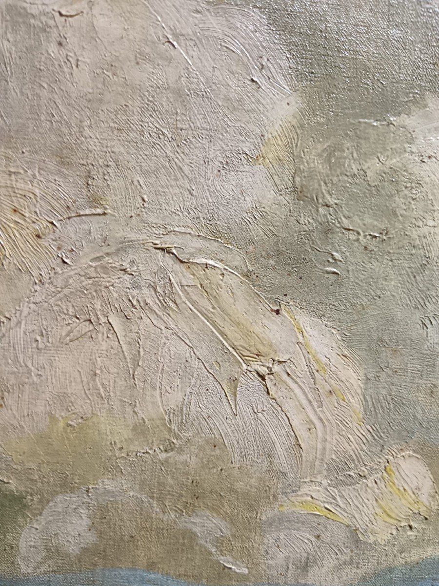 Franz Namur. Huile sur toile "les Jardins de Tivoli" 81 X 65 Cm-photo-5