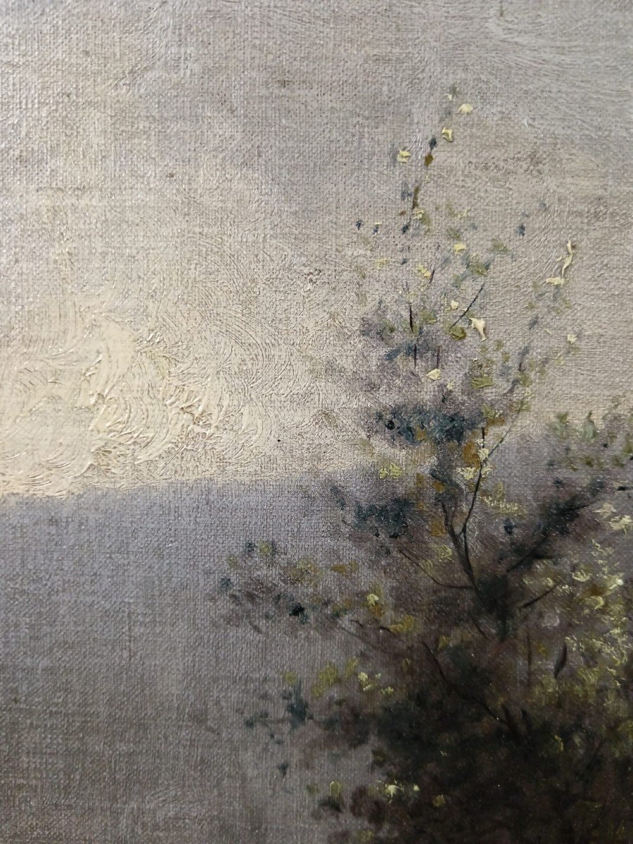 Emmanuel Templeux. Oil On Canvas "haven Of Peace In Franche-comté" 64.8 X 50 Cm-photo-2