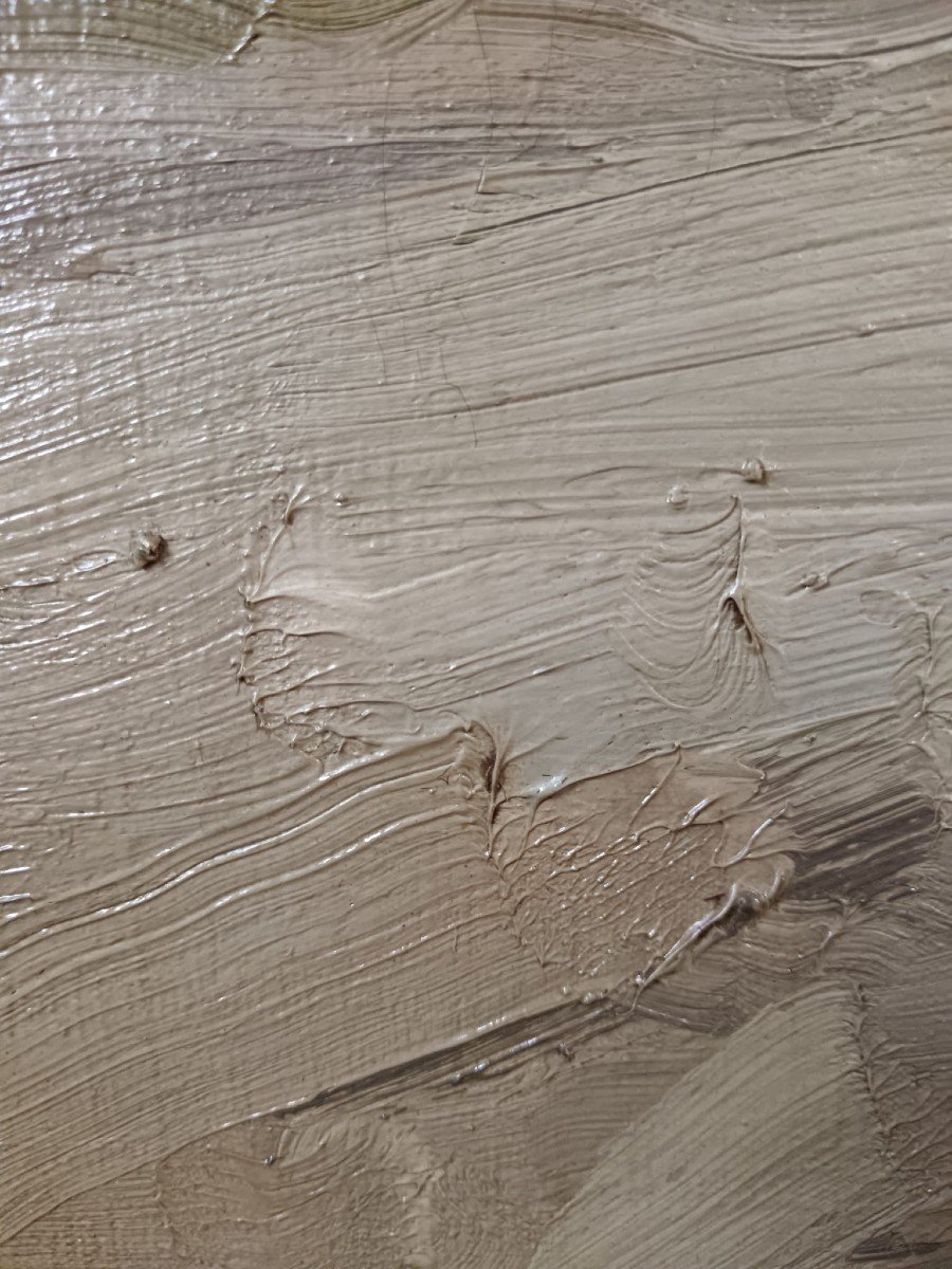 Pierre Jacques Pelletier. Huile sur toile "la rue déserte" 73,5 X 97,6 Cm-photo-4