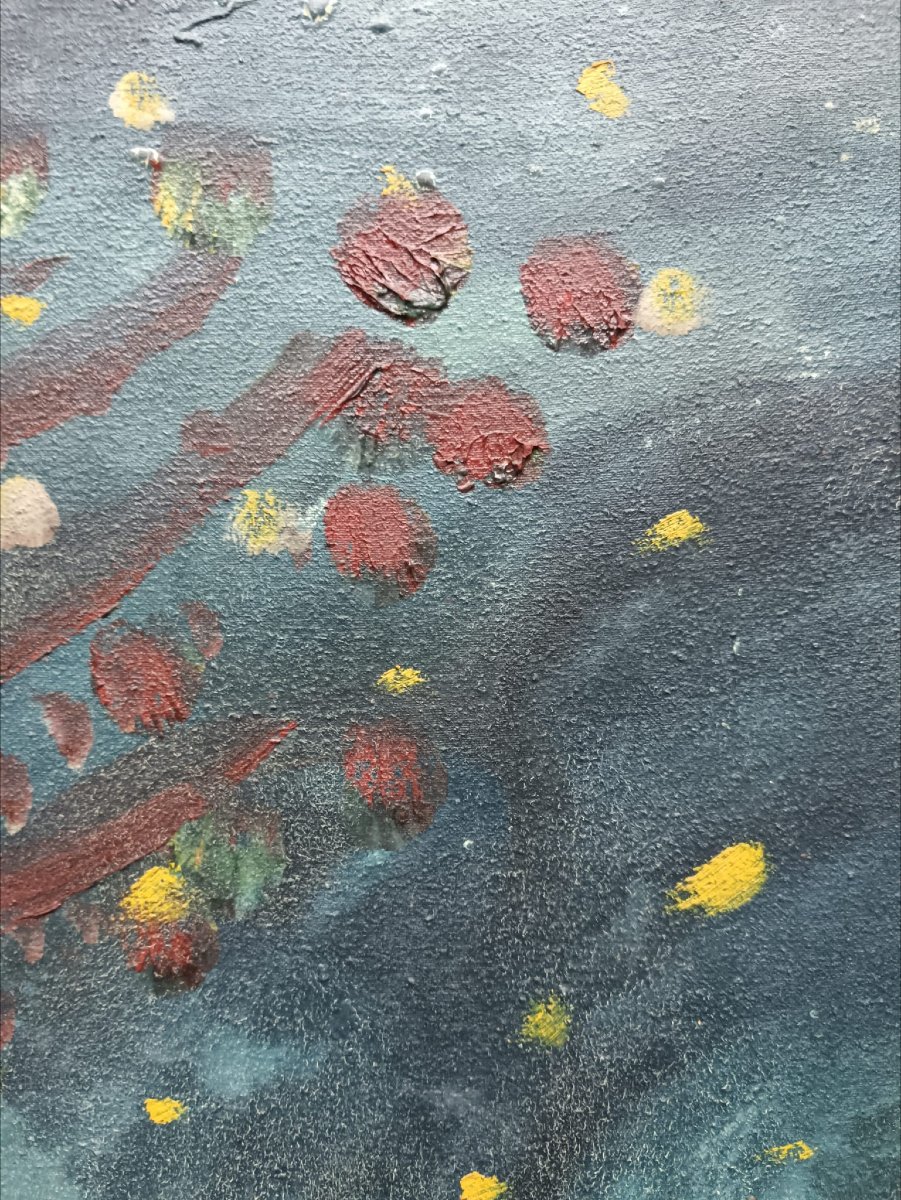 Haitian School. Oil On Canvas "pair Of Birds" 76.4 X 50 Cm-photo-6