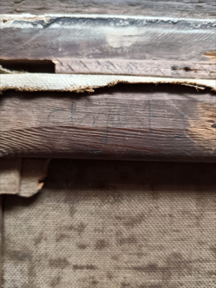 Huile Sur Toile "bientôt la soupe aux poireaux" 19,8 X 24,5 Cm-photo-4