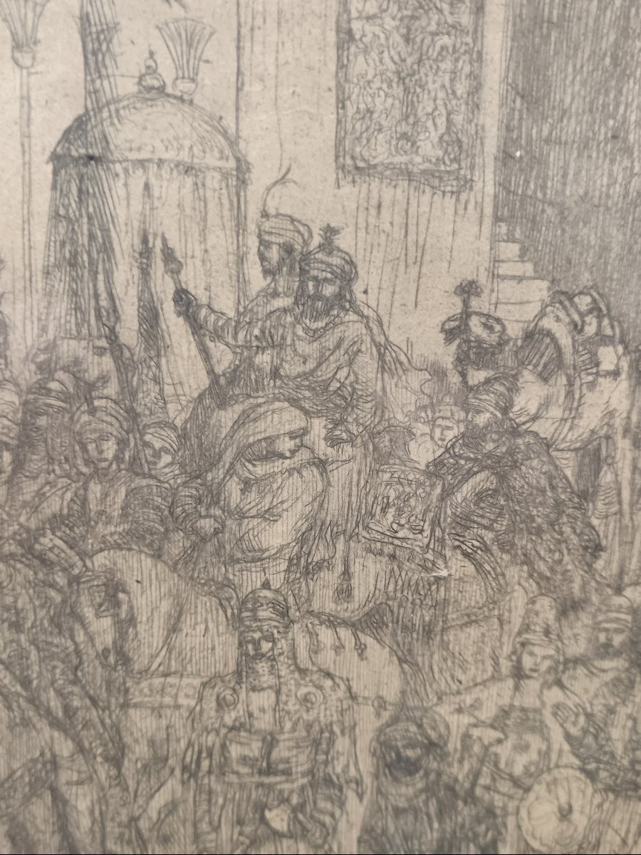 Marius Alexander Bauer "the Coming Of The Queen Of Sheba To Jerusalem"-photo-8