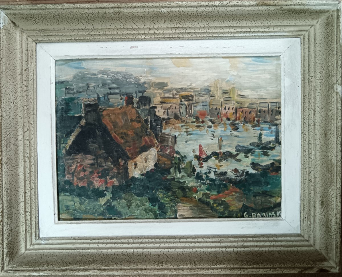 Ecole bretonne "bateaux au port"-photo-1