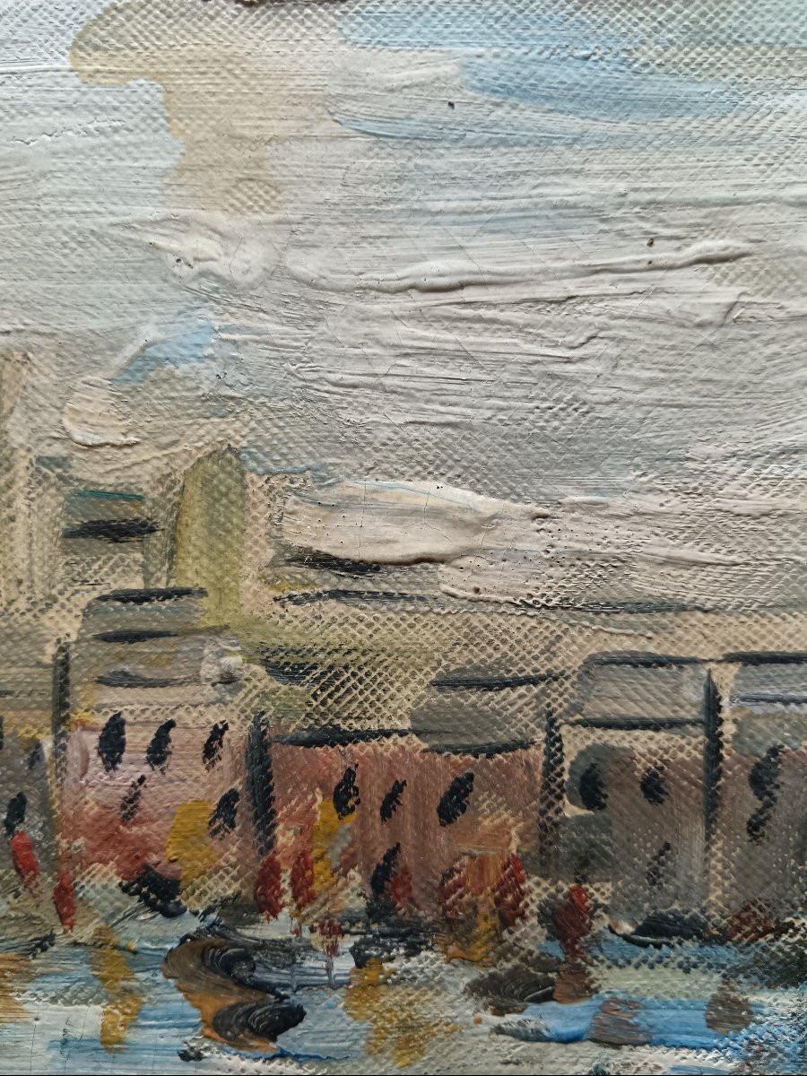 Ecole bretonne "bateaux au port"-photo-7