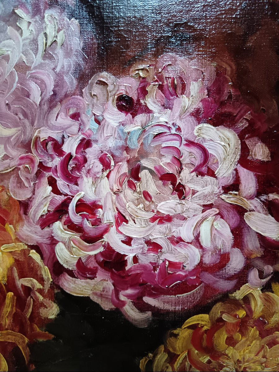Am Massé "bouquet Of Chrysanthemums"-photo-7