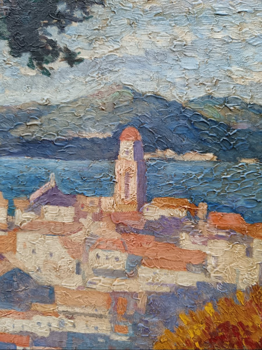 Ecole néo impressionniste "Saint-Tropez vue de la citadelle"-photo-4