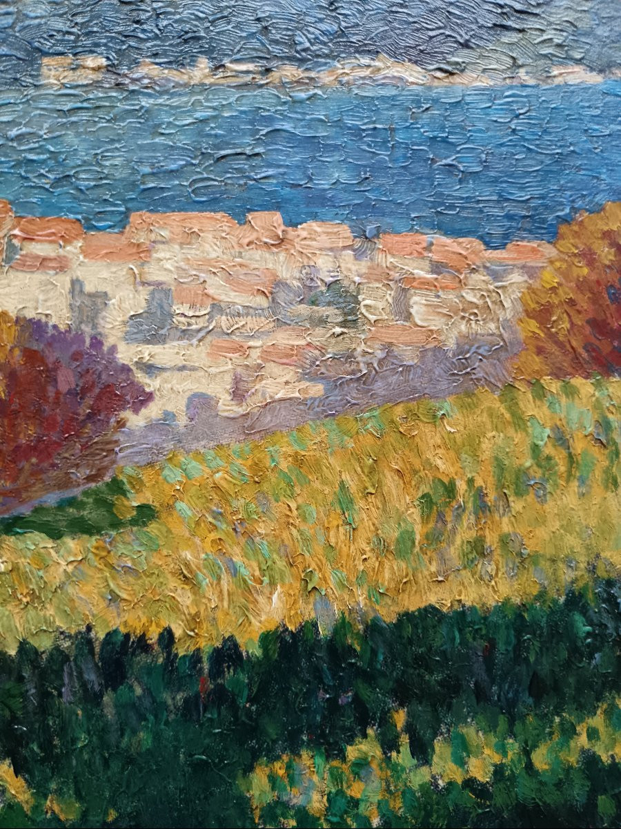 Ecole néo impressionniste "Saint-Tropez vue de la citadelle"-photo-6